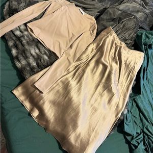 Aritzia gold camel set
